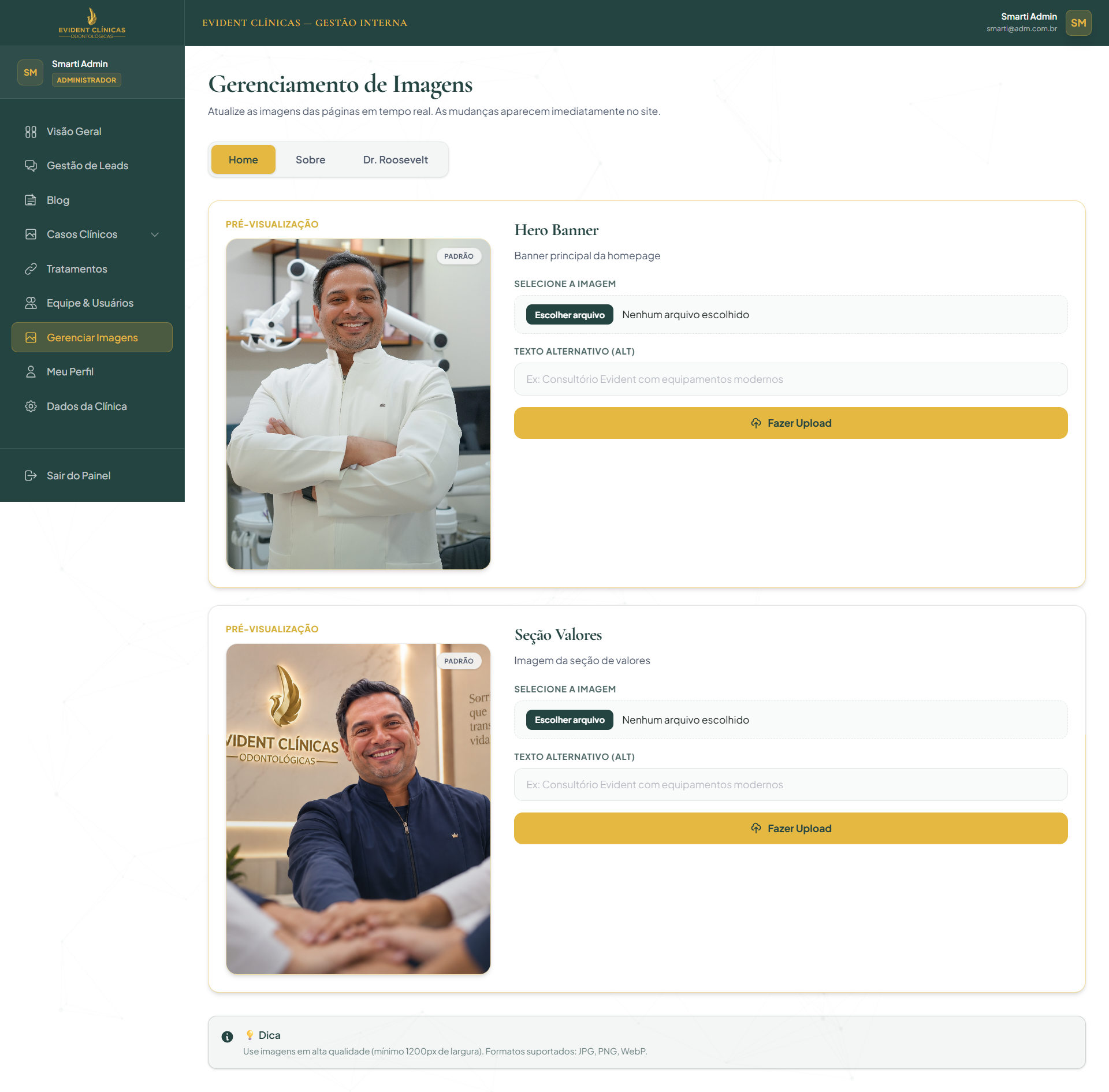Biblioteca de imagens da página